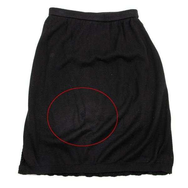 Yohji Yamamoto FEMME Cotton Knit Panel Skirt Black Size M