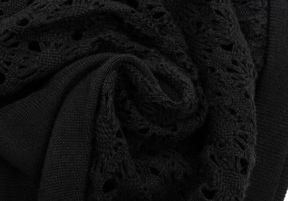 Yohji Yamamoto FEMME Cotton Knit Panel Skirt Black Size M