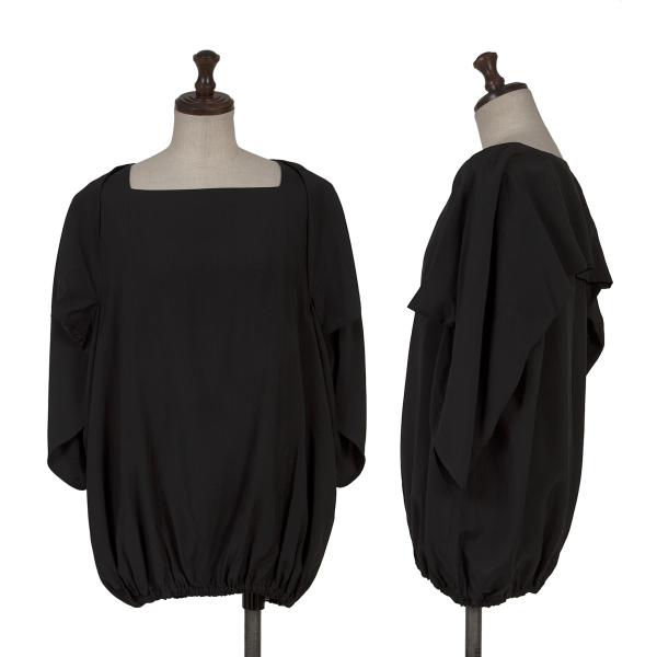 Yohji Yamamoto FEMME Rayon Drawstring Blouse Black Size M