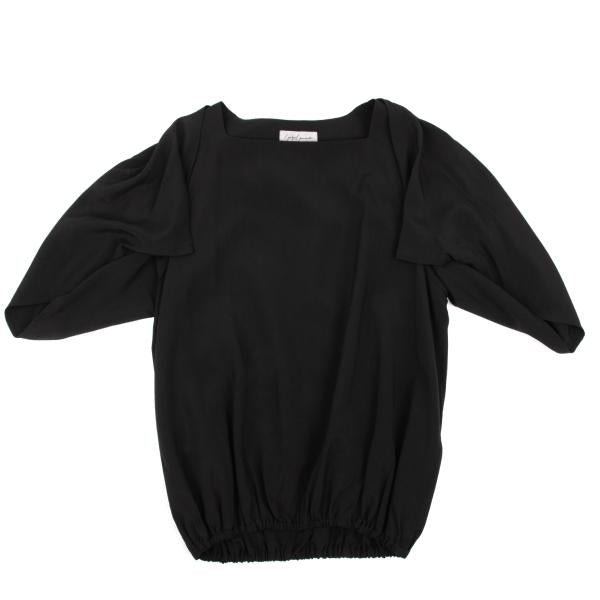 Yohji Yamamoto FEMME Rayon Drawstring Blouse Black Size M