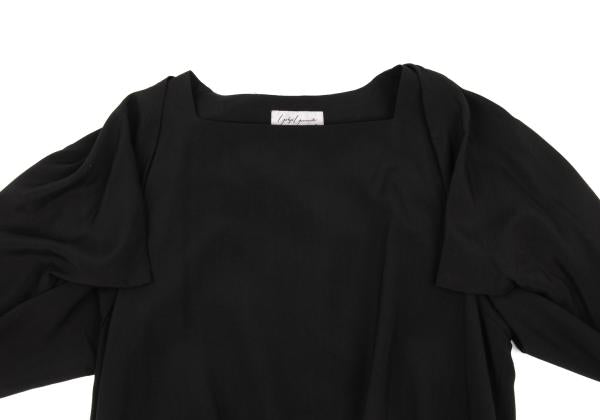 Yohji Yamamoto FEMME Rayon Drawstring Blouse Black Size M