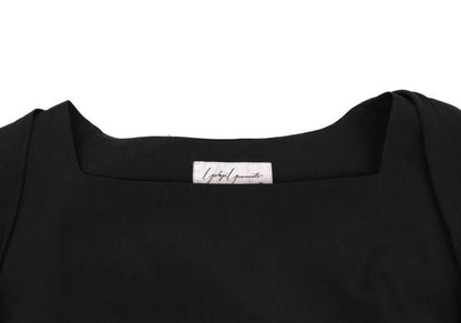 Yohji Yamamoto FEMME Rayon Drawstring Blouse Black Size M