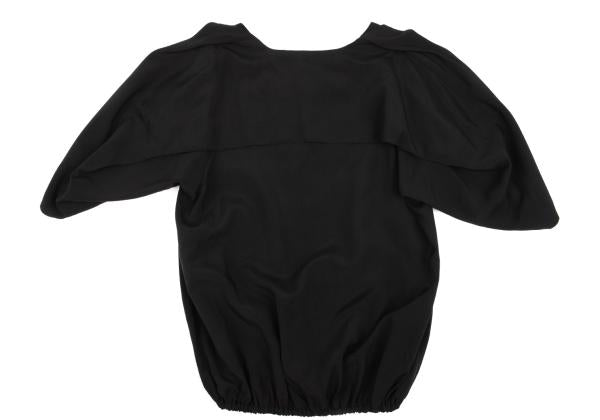 Yohji Yamamoto FEMME Rayon Drawstring Blouse Black Size M
