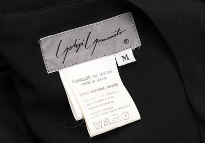 Yohji Yamamoto FEMME Rayon Drawstring Blouse Black Size M