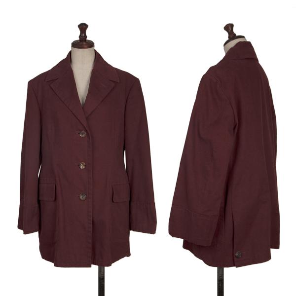 ROMEO GIGLI Cotton Peacheskin 3-Button Jacket Red Size 9AT
