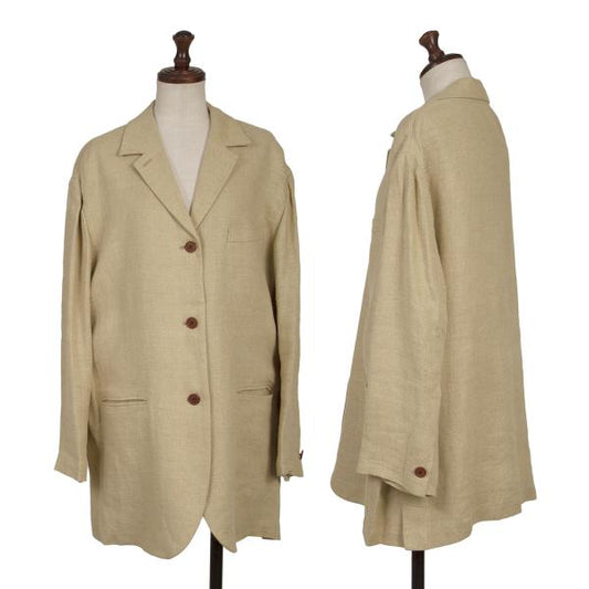 gigli Linen 3-Button Jacket Beige Size 38