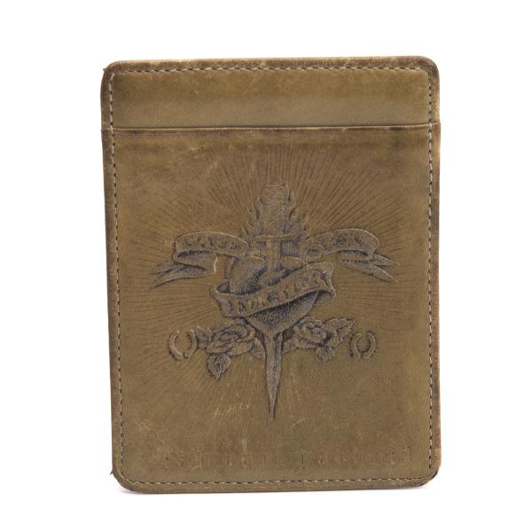 Jean Paul GAULTIER Tattoo Embossed Leather Card Holder Beige
