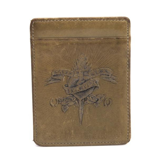 Jean Paul GAULTIER Tattoo Embossed Leather Card Holder Beige