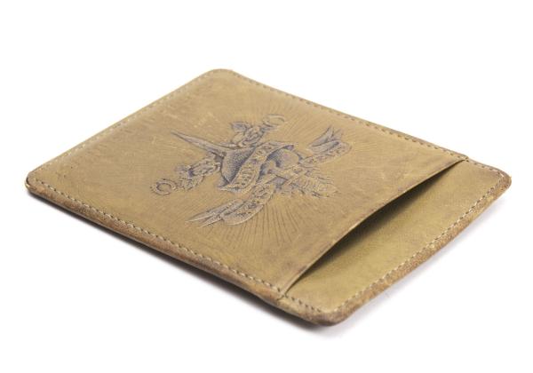 Jean Paul GAULTIER Tattoo Embossed Leather Card Holder Beige