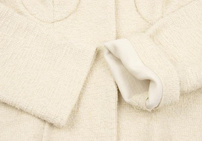 Sybilla Cotton Blend Stretch Tweed Jacket Beige Size M