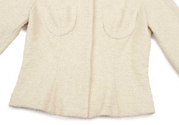 Sybilla Cotton Blend Stretch Tweed Jacket Beige Size M