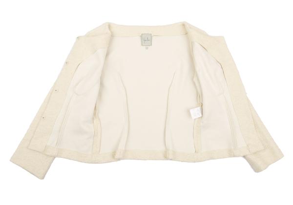 Sybilla Cotton Blend Stretch Tweed Jacket Beige Size M