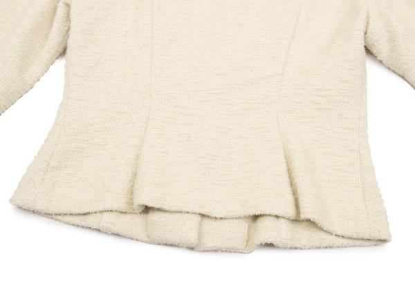 Sybilla Cotton Blend Stretch Tweed Jacket Beige Size M