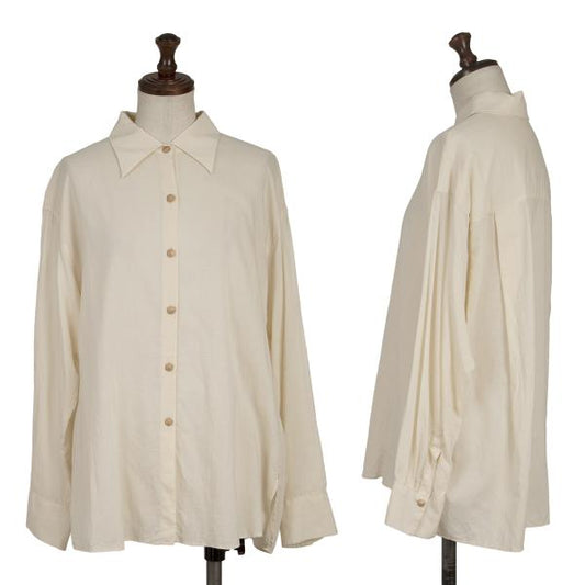Sybilla Cellulose Cotton Flat Collar Light Beige Blouse Size 2