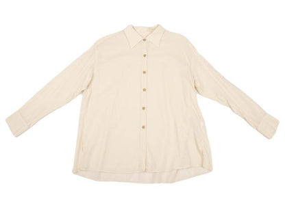Sybilla Cellulose Cotton Flat Collar Light Beige Blouse Size 2