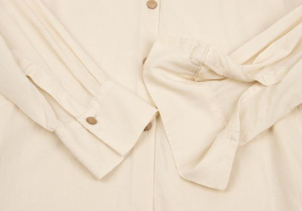 Sybilla Cellulose Cotton Flat Collar Light Beige Blouse Size 2