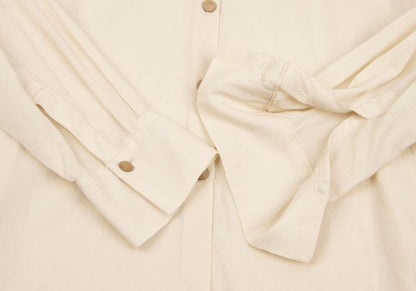 Sybilla Cellulose Cotton Flat Collar Light Beige Blouse Size 2