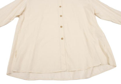 Sybilla Cellulose Cotton Flat Collar Light Beige Blouse Size 2