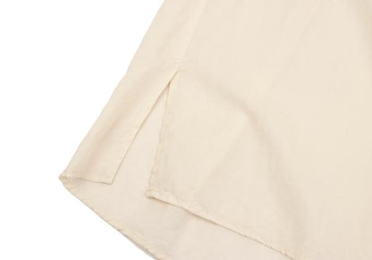 Sybilla Cellulose Cotton Flat Collar Light Beige Blouse Size 2