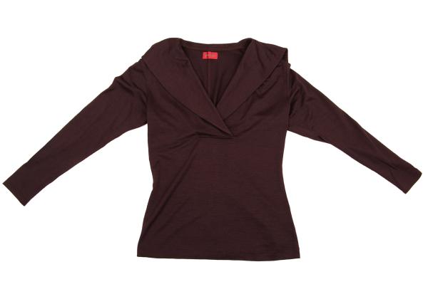 KENZO Sailor Collar Wool Knit Top Wine Red Size M