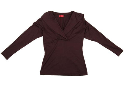 KENZO Sailor Collar Wool Knit Top Wine Red Size M