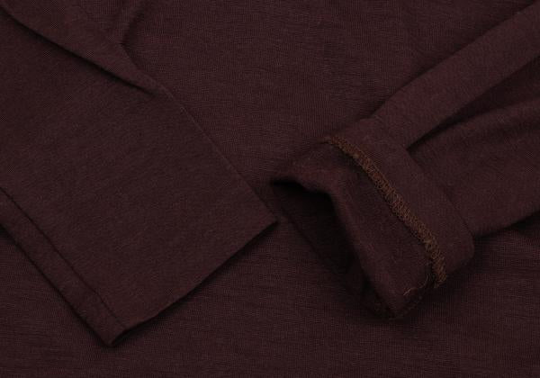 KENZO Sailor Collar Wool Knit Top Wine Red Size M