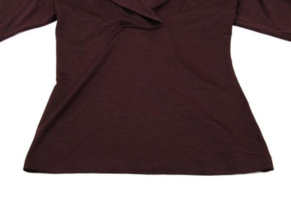 KENZO Sailor Collar Wool Knit Top Wine Red Size M