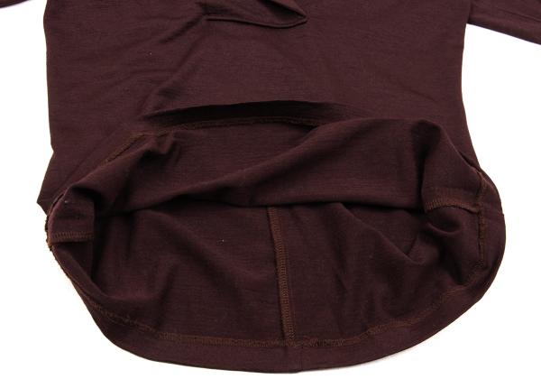 KENZO Sailor Collar Wool Knit Top Wine Red Size M