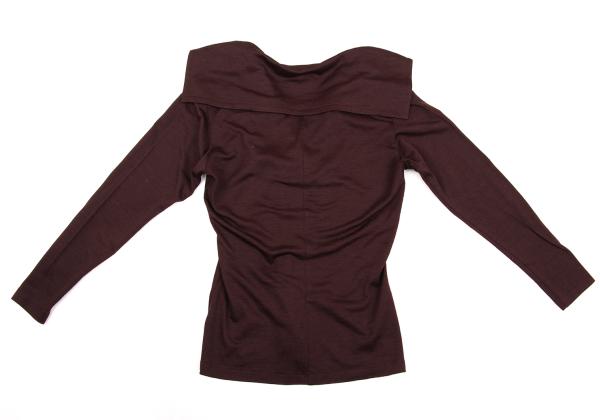 KENZO Sailor Collar Wool Knit Top Wine Red Size M