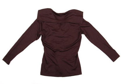KENZO Sailor Collar Wool Knit Top Wine Red Size M