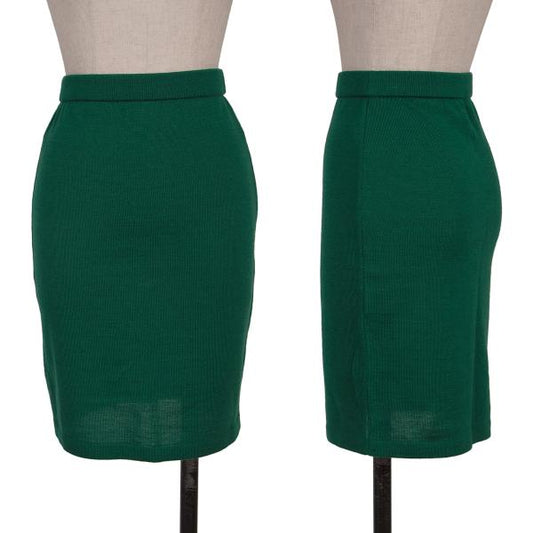 KENZO Wool Knit Mini Skirt Green Size M