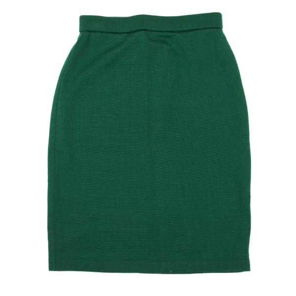 KENZO Wool Knit Mini Skirt Green Size M