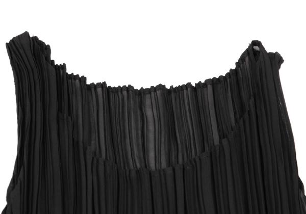 ISSEY MIYAKE Pleated Hem Sleeveless Dress Black Size M