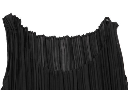 ISSEY MIYAKE Pleated Hem Sleeveless Dress Black Size M