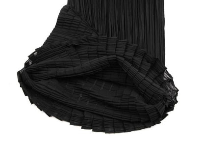 ISSEY MIYAKE Pleated Hem Sleeveless Dress Black Size M