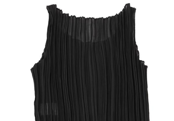 ISSEY MIYAKE Pleated Hem Sleeveless Dress Black Size M