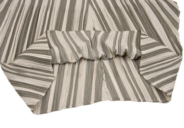 PLEATS PLEASE Crinkle Pleat Striped Blouse Beige Size 3