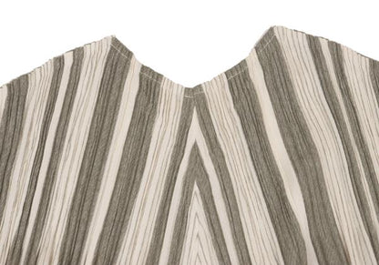 PLEATS PLEASE Crinkle Pleat Striped Blouse Beige Size 3