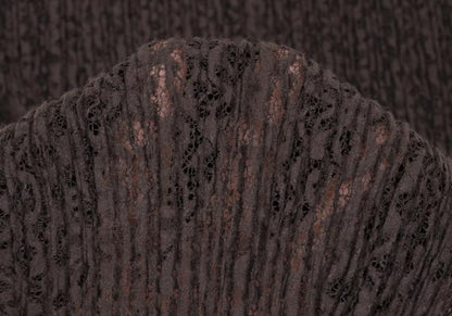 PLEATS PLEASE Lace Pleated V-Neck Dress Brown Size 5