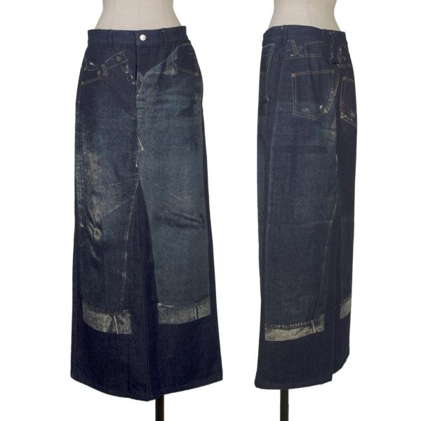 JPG by GAULTIER Jeans Print Denim Skirt Indigo Size 42