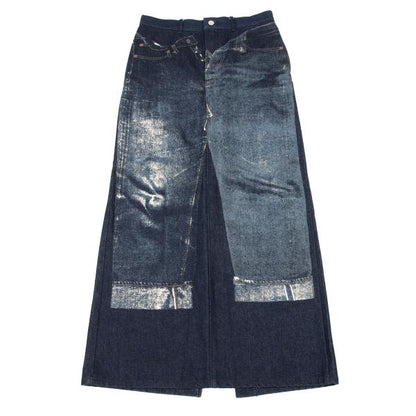 JPG by GAULTIER Jeans Print Denim Skirt Indigo Size 42