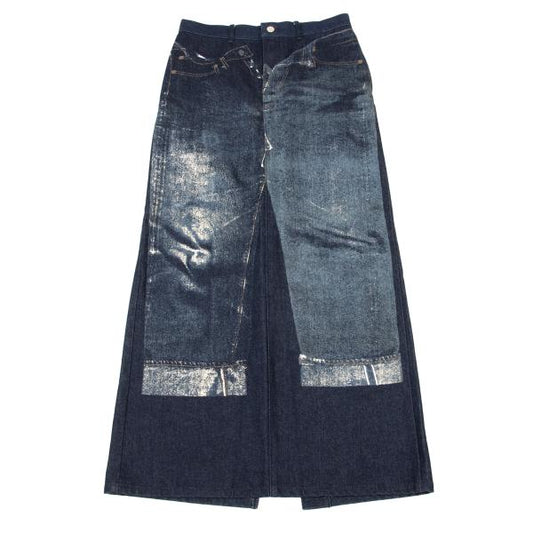JPG by GAULTIER Jeans Print Denim Skirt Indigo Size 42