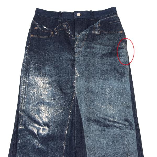 JPG by GAULTIER Jeans Print Denim Skirt Indigo Size 42