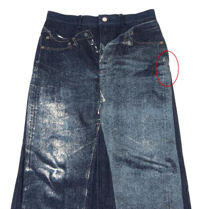 JPG by GAULTIER Jeans Print Denim Skirt Indigo Size 42