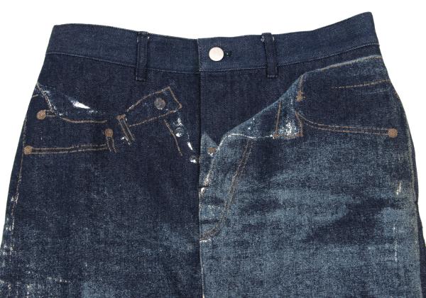 JPG by GAULTIER Jeans Print Denim Skirt Indigo Size 42
