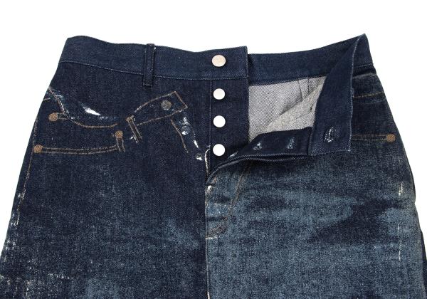 JPG by GAULTIER Jeans Print Denim Skirt Indigo Size 42