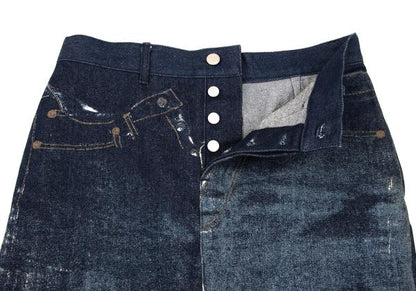 JPG by GAULTIER Jeans Print Denim Skirt Indigo Size 42