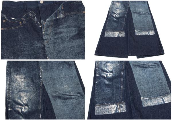 JPG by GAULTIER Jeans Print Denim Skirt Indigo Size 42