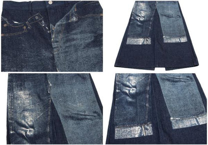 JPG by GAULTIER Jeans Print Denim Skirt Indigo Size 42