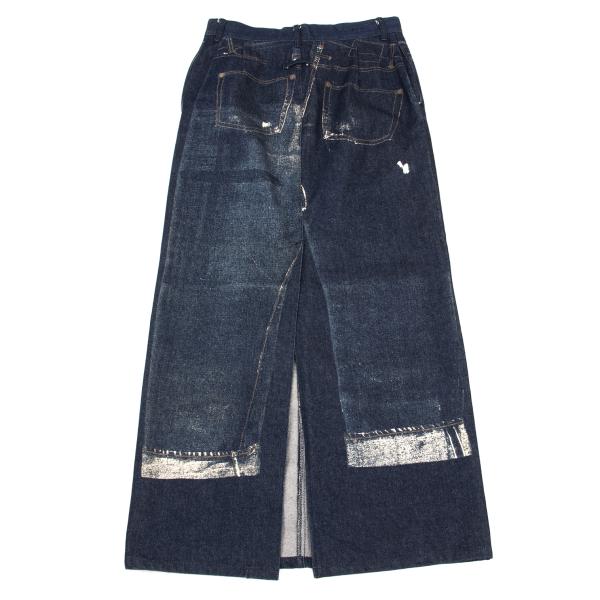 JPG by GAULTIER Jeans Print Denim Skirt Indigo Size 42